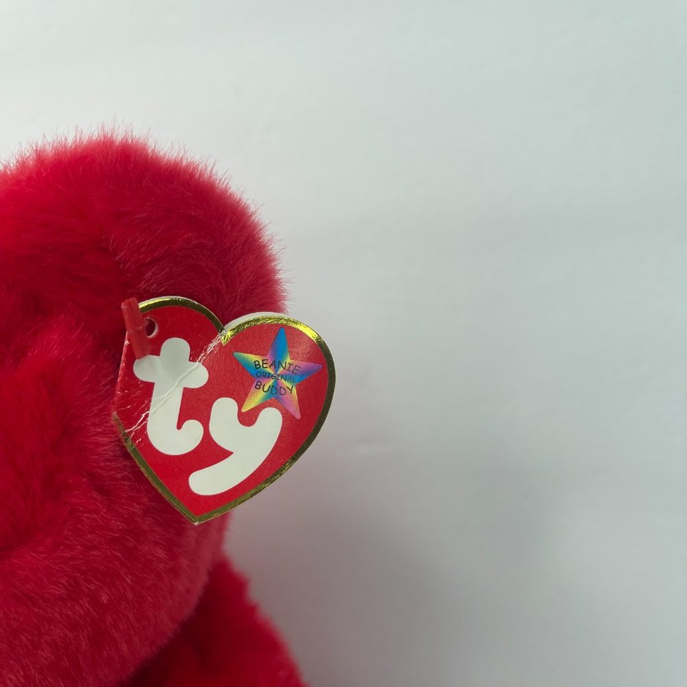 2002 RARE & RETIRED TY BEANIE BABY BUDDY#1 THE RED TEDDY BEAR 14" - Picture 6 of 9
